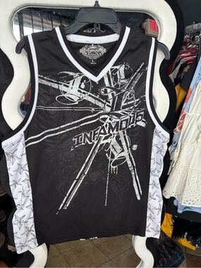 Infamous Men's Black Graphic Sleeveless Jersey